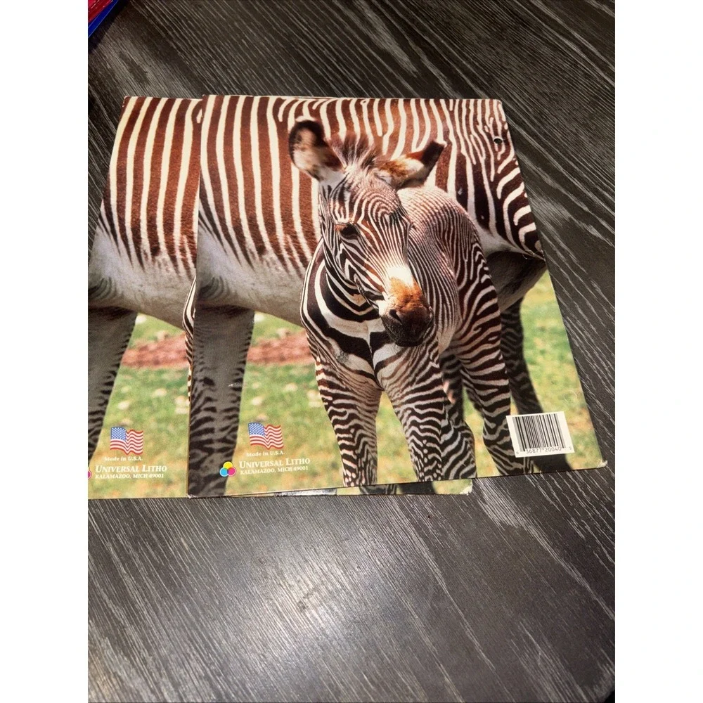 Vintage Wild Animal Collection Folders Universal Litho Duo Lot Of 2‎ Zibra
